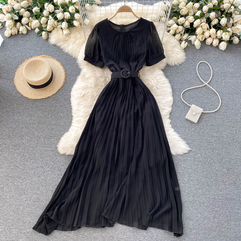 Simple A line chiffon short dress fashion dress 554