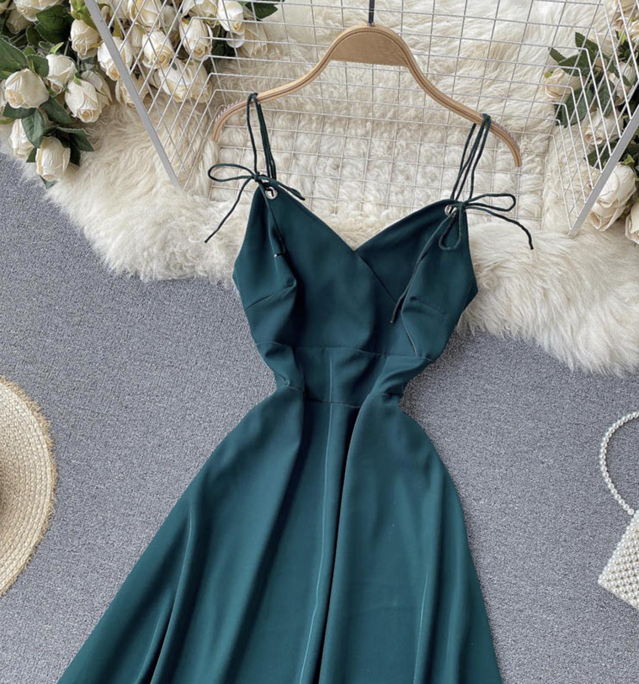 Simple A line short dress fashion dress 678