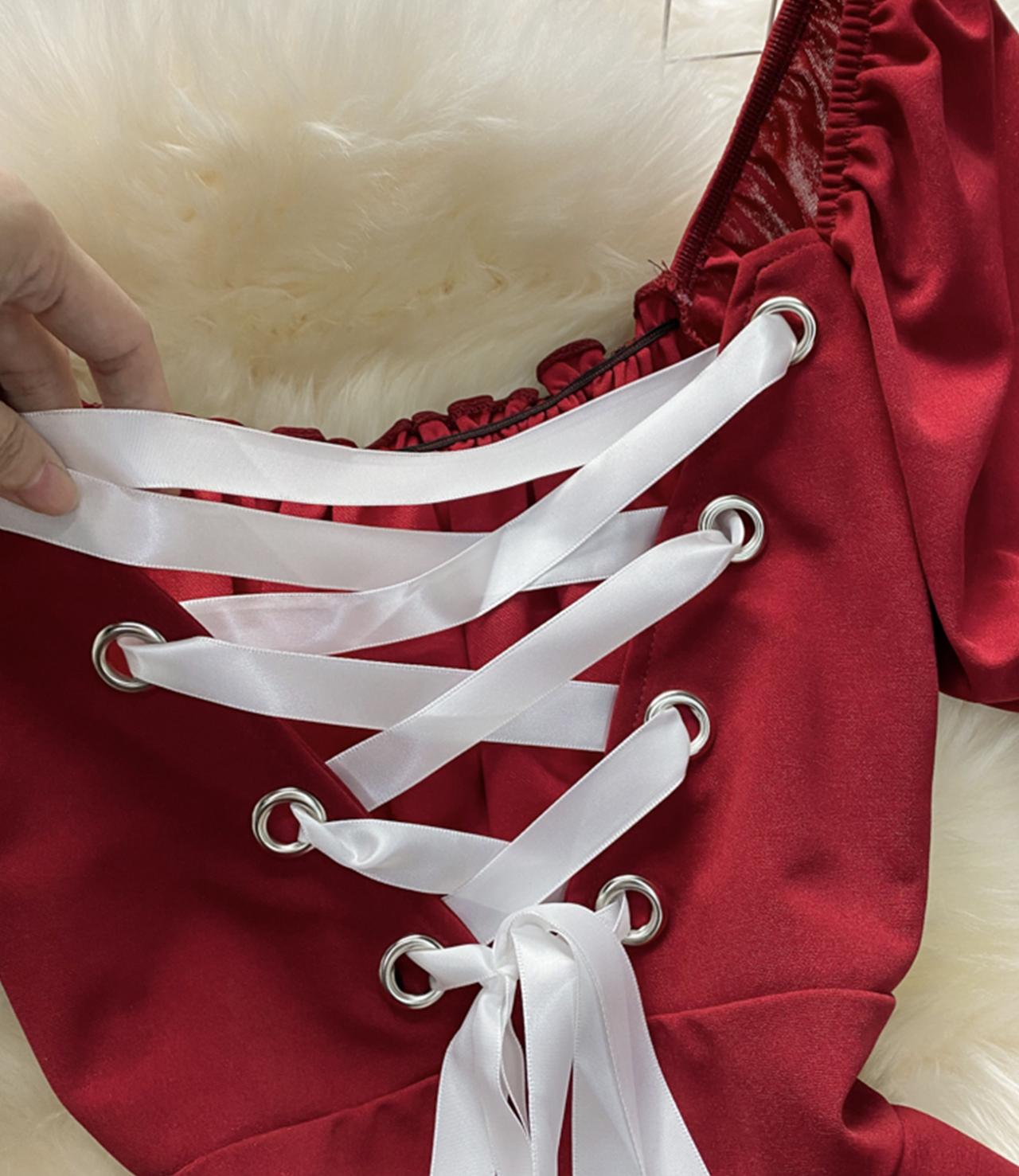 Cute A line lace up dress fashion dress 675