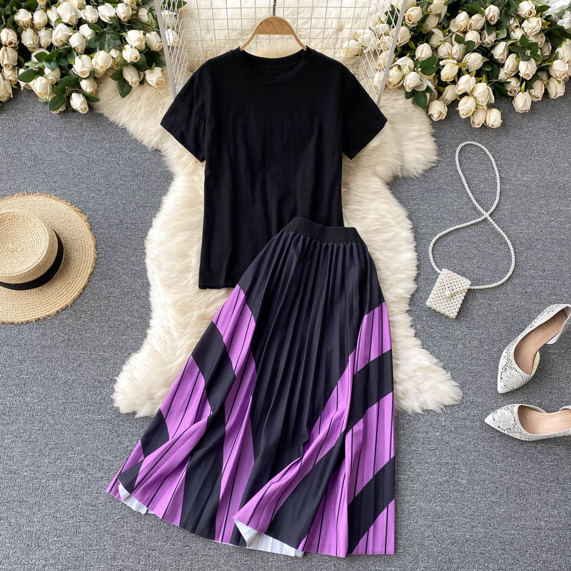 Black A line two pieces dress 662