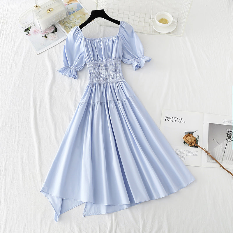 Süßes unregelmäßiges A-Linien-Modekleid 477