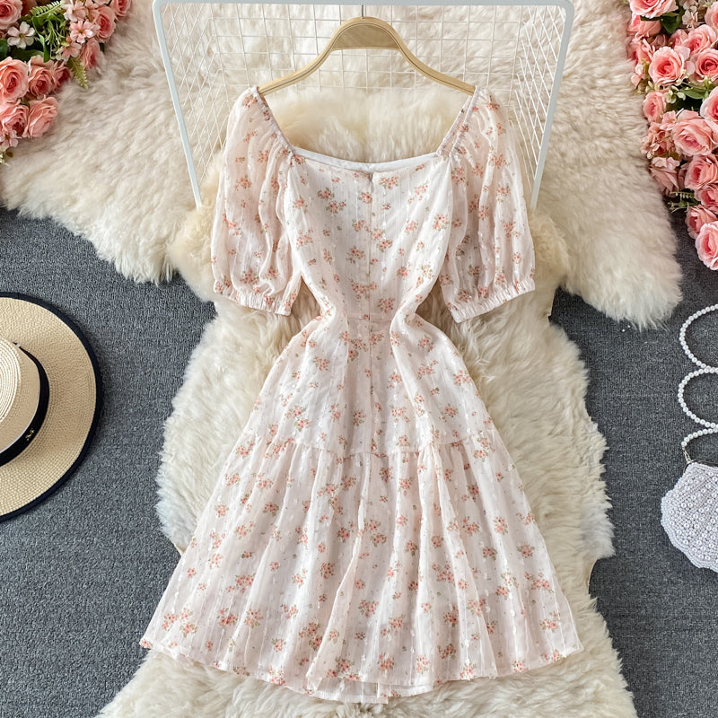 Cute A line floral dress 619