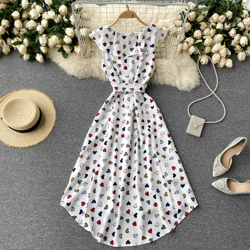 Cute A line high low dress fashion dress 636