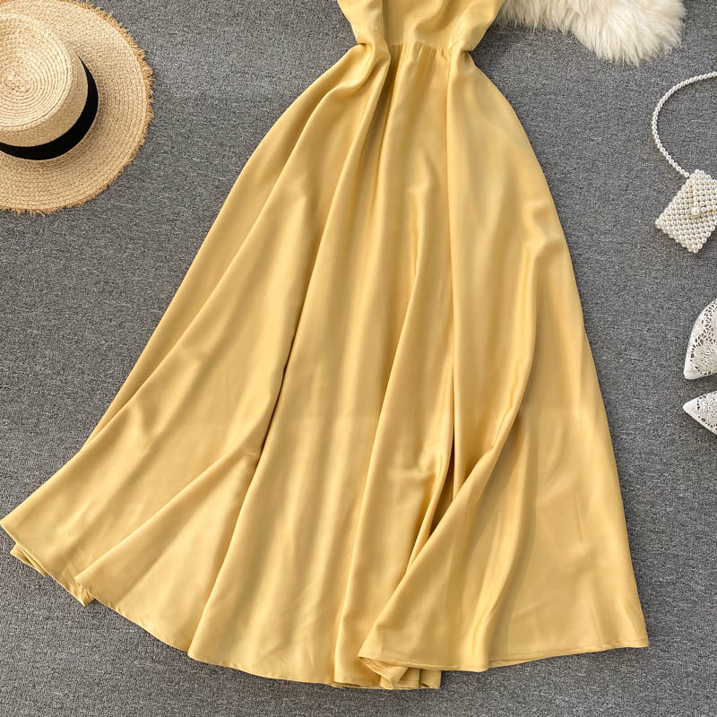 Süßes A-Linien-Kleid mit V-Ausschnitt, modisches Kleid 485