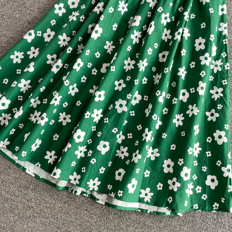 Cute V-neck flower dress fashion dress 573