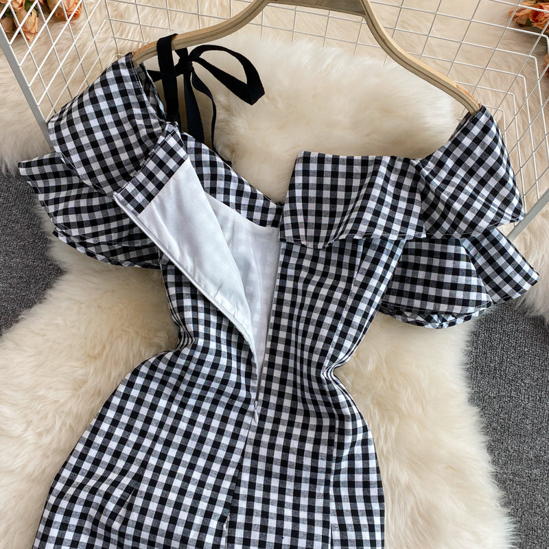 Süßes kariertes Kleid 486