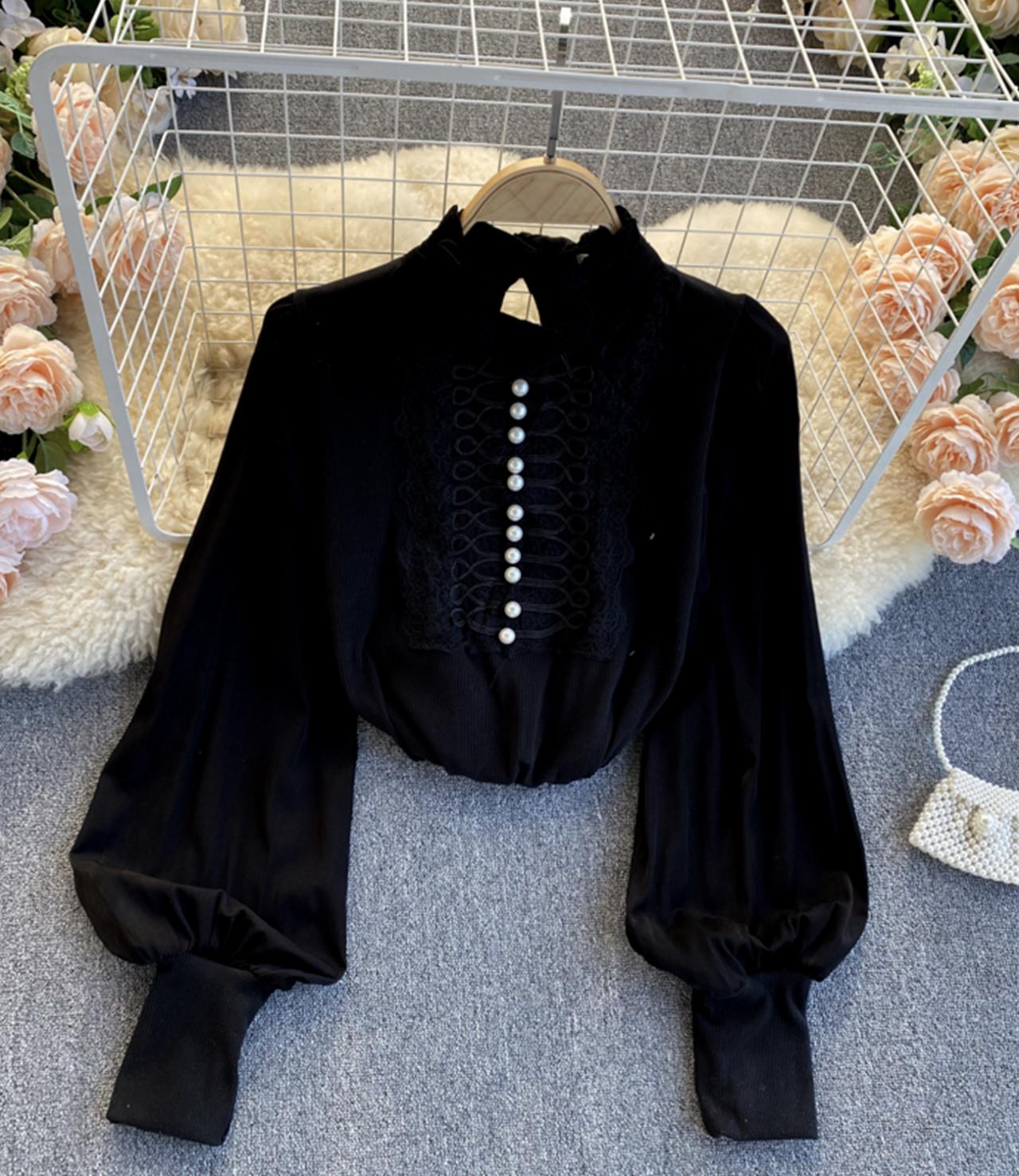 Hauts à manches longues en dentelle mignons 332