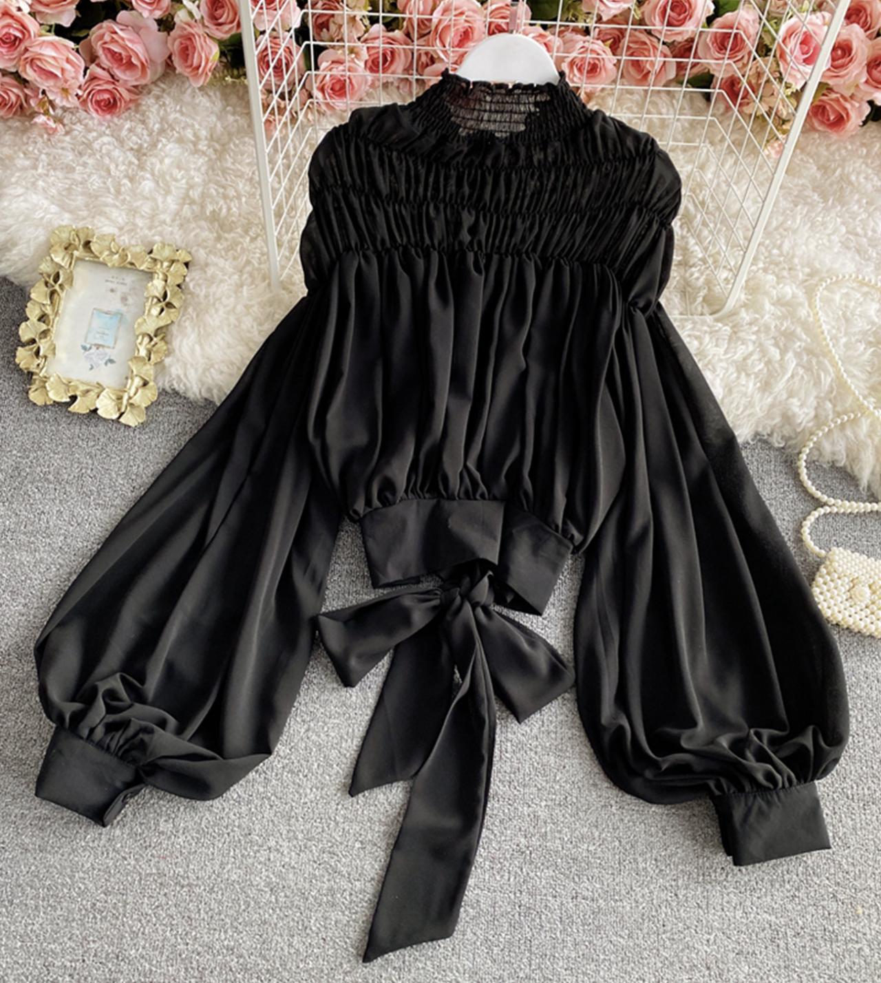 Stylische Chiffon-Langarmshirts 337