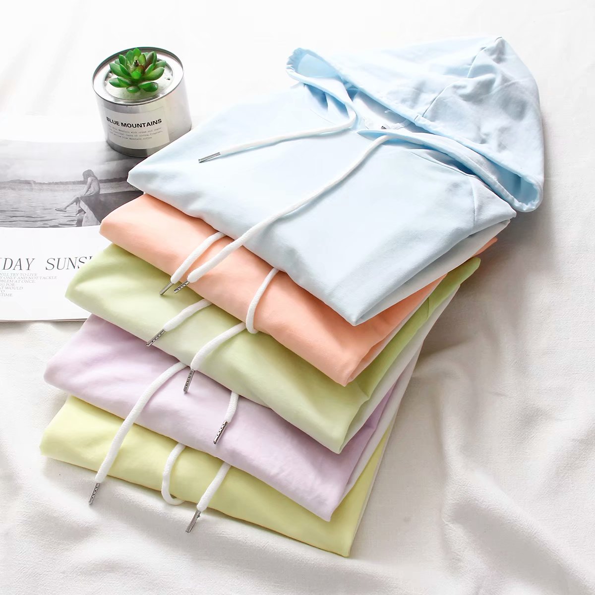 Langärmliger Hoodie mit süßem Farbverlauf 291