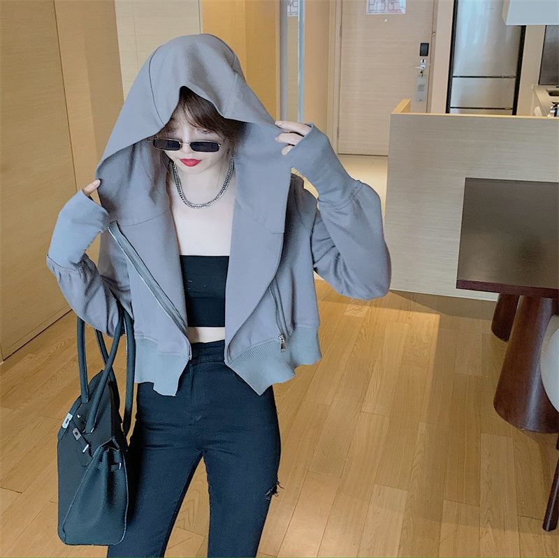 Stylische Langarm-Hoodie-Kurzjacke 274