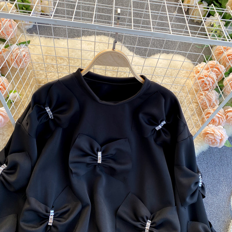 Hauts mignons à manches longues avec nœud 269