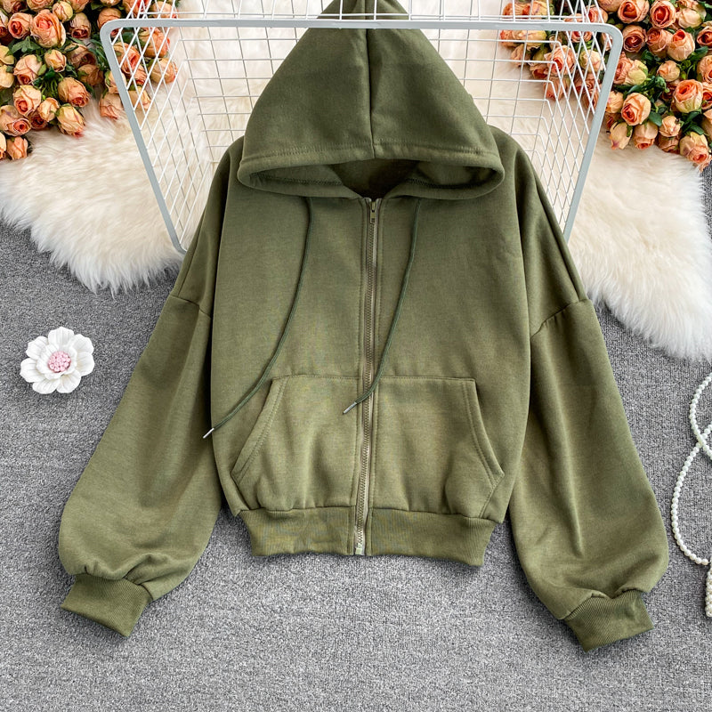 Simple long sleeve hoodie 256