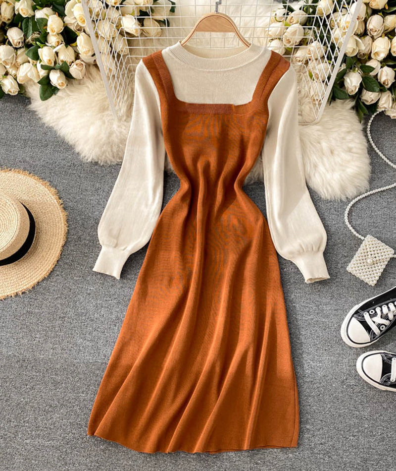 Cute stitching round neck sweater 187