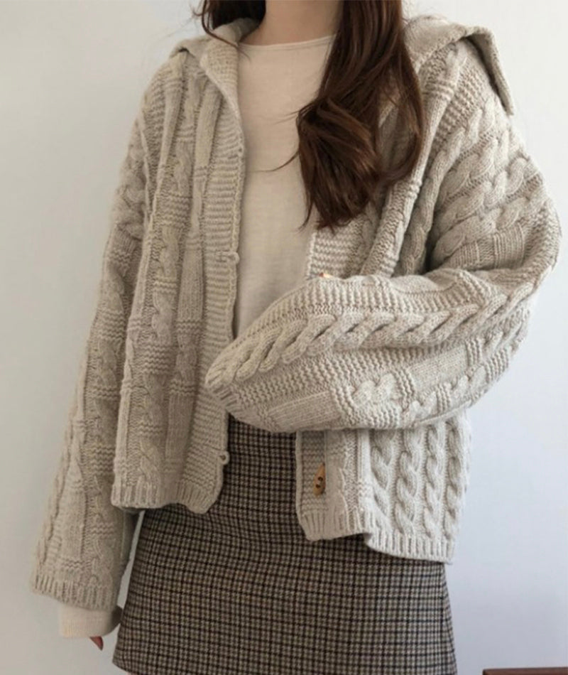 Loose v-neck sweater coat knitted cardigan coat 150