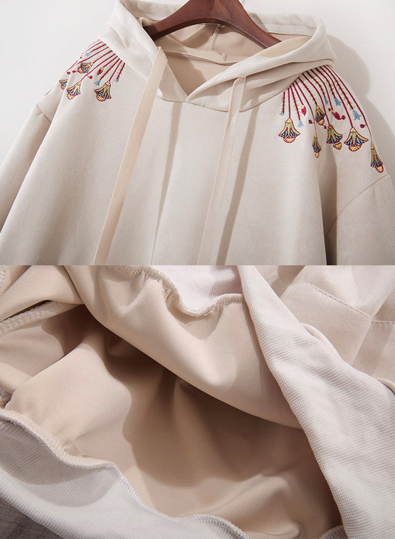 Süßer bestickter Blumen-Hoodie 236