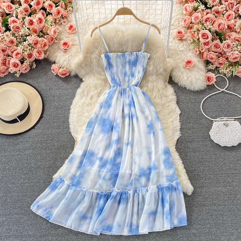 Blue A line dress fashion dress 394