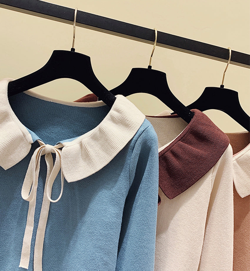 Sweet long-sleeved knitted sweater 102