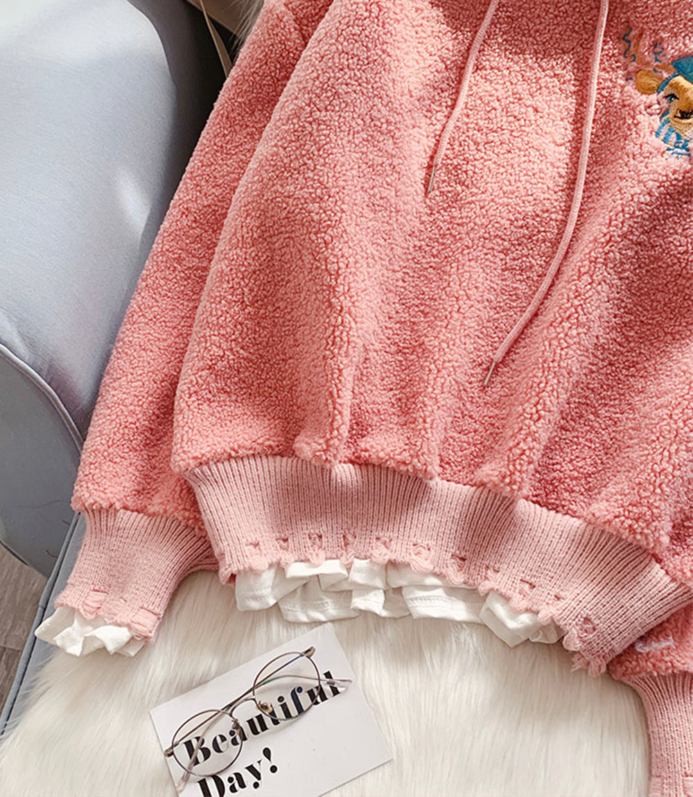 Süßer Hoodie aus Lammwolle 217