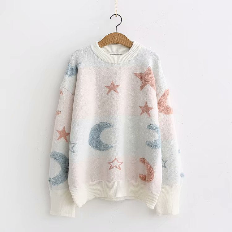 Cute round neck long sleeve sweater 165