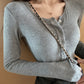 Gray long-sleeved corset cropped top  321