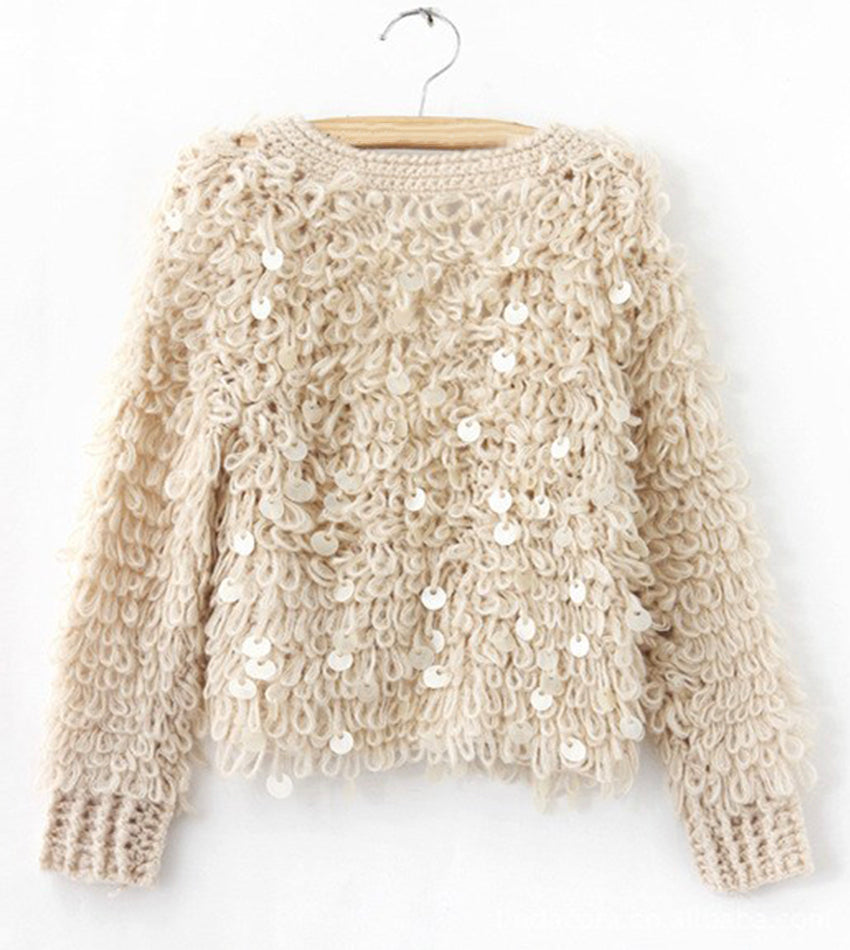 Stylish sequin cardigan sweater 146