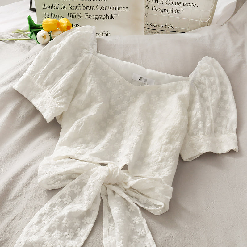 Süße Gänseblümchenoberteile mit V-Ausschnitt 303