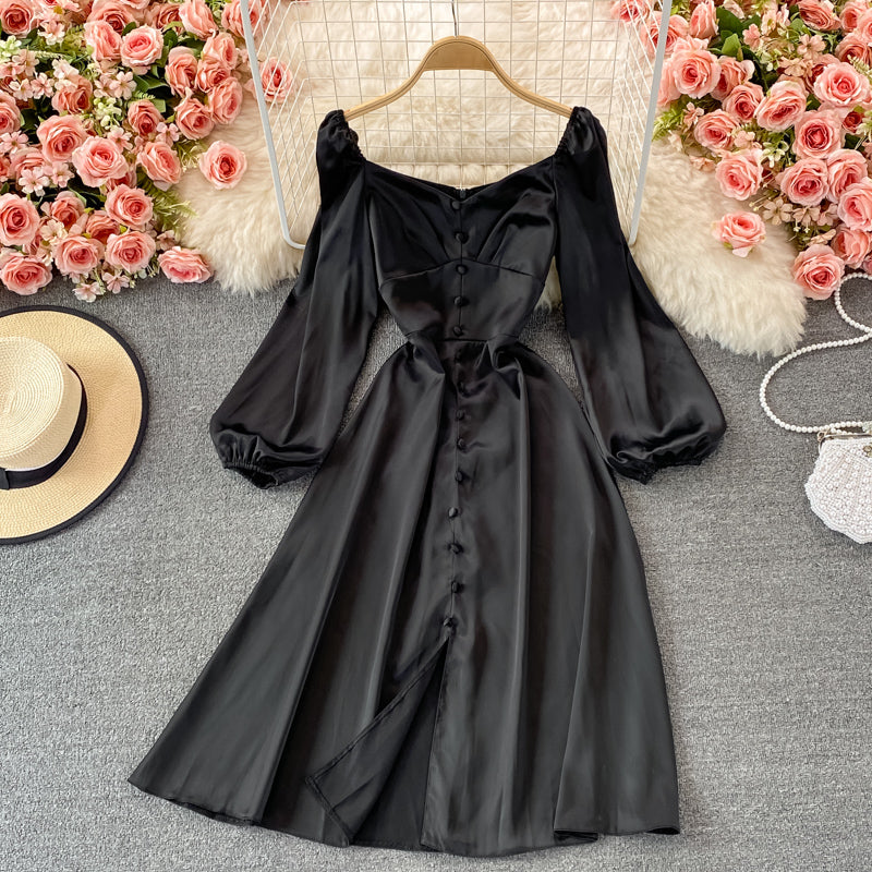 Elegant long sleeve A line dress fashion dress 433