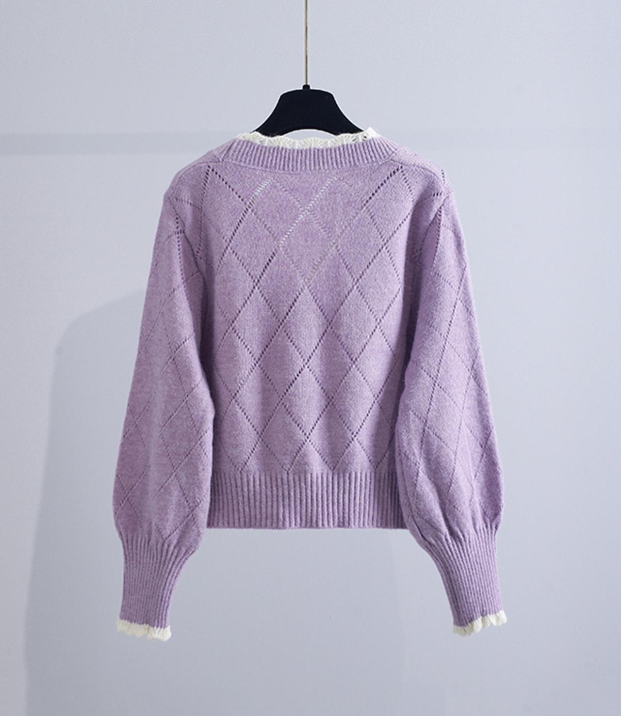 Lovely flowers long sleeve cardigan sweater 140