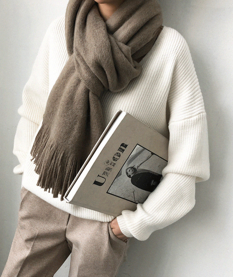 Simple v neck neck sweater long sleeve sweater  113