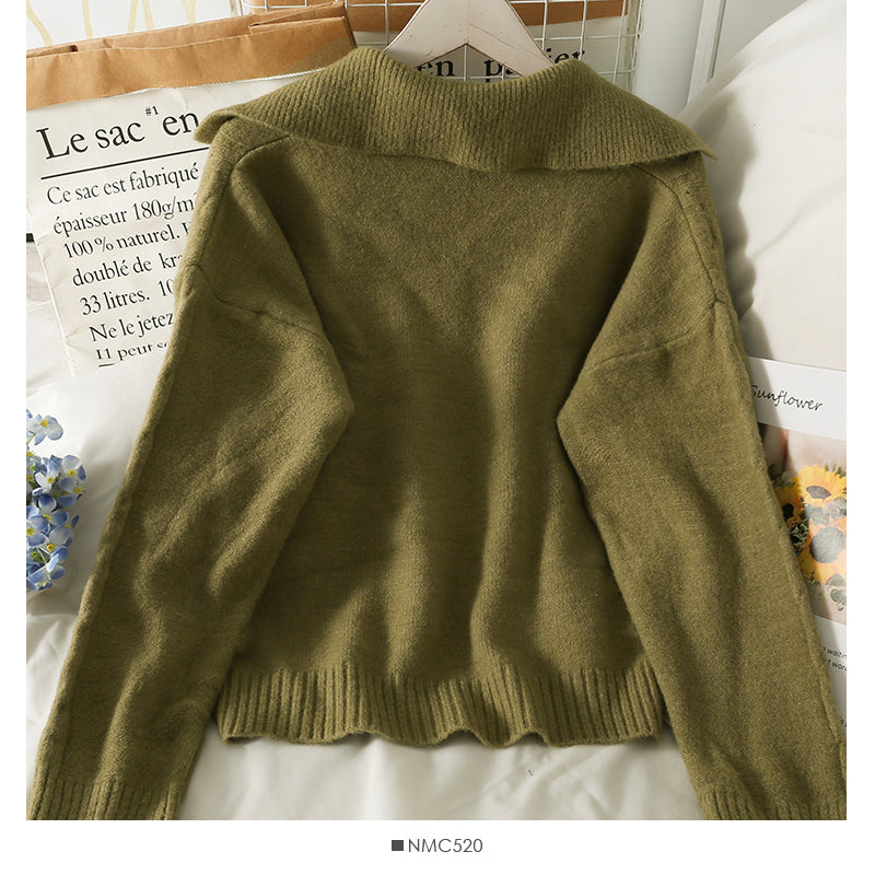 Sweater Korean slim pure color top 1917