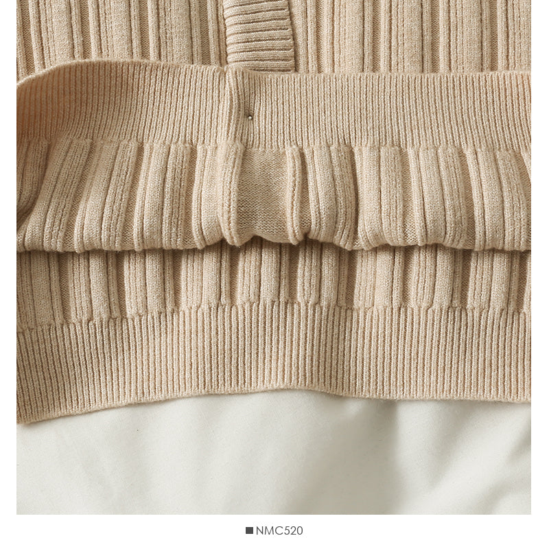 Blouse women's autumn round neck long sleeve button knit 1773