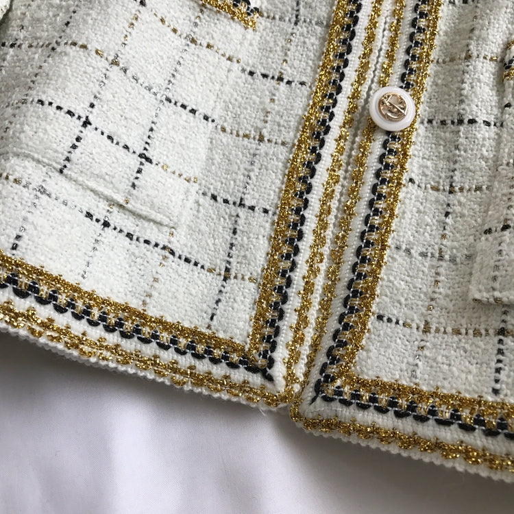 Small fragrant clothes, suit coat, versatile tweed, thin 1643