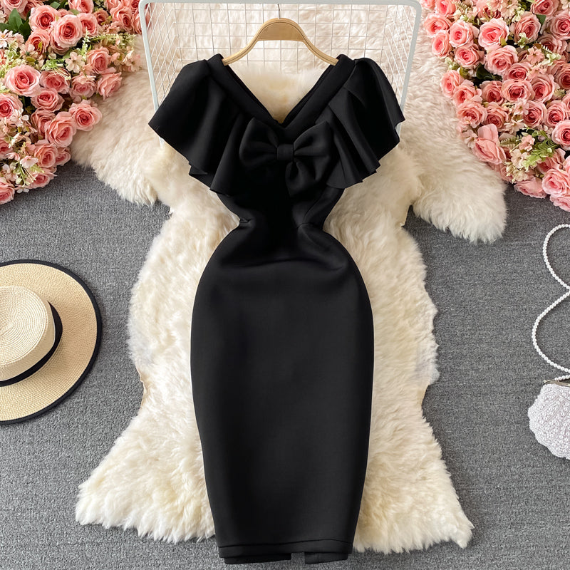 Robe-jupe portefeuille slim avec nœud 2740