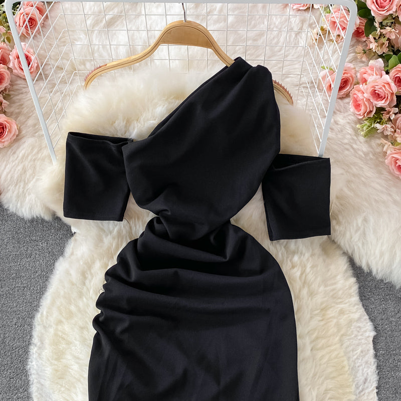 Pleated tight slim elastic Hip Wrap bottomed skirt 3249