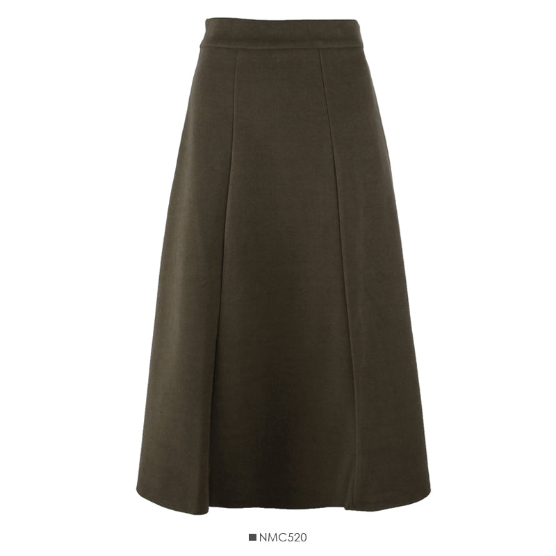 Retro temperament versatile solid color skirt women 2545