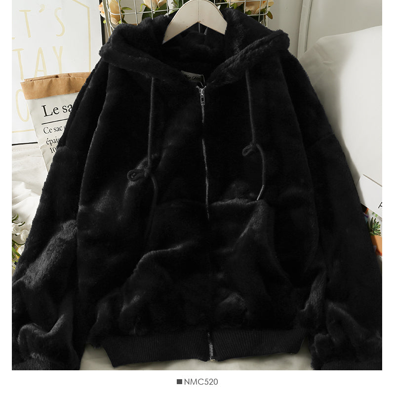 Vielseitiger verdickter Hoodie mit koreanischem Kordelzug und losem Oberteil 2117