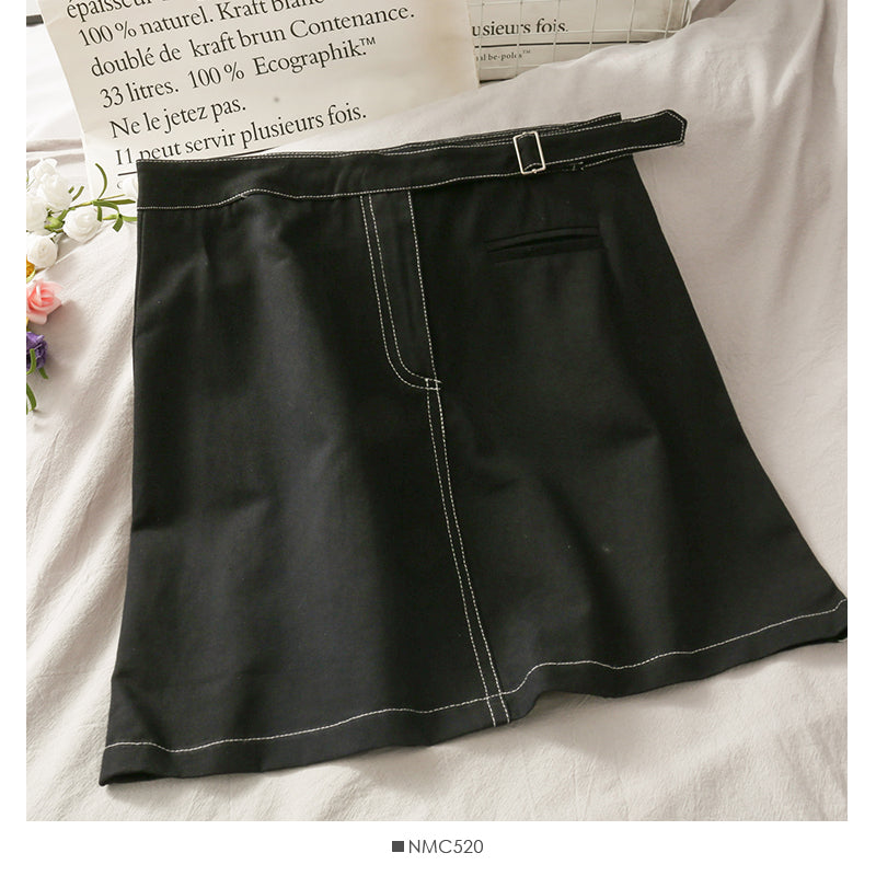 Casual and versatile short skirt with high waist and thin hips 2654