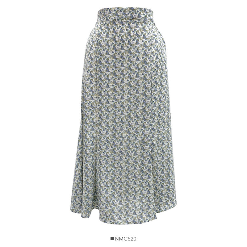 Hong Kong style retro floral high waist slim casual skirt 2637