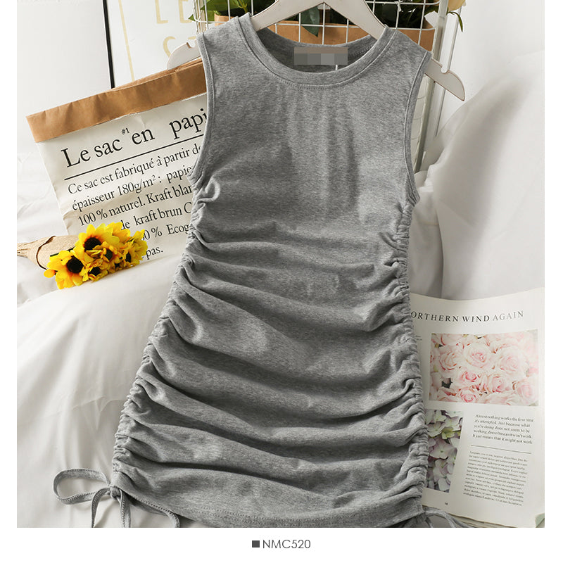 Drawstring lace up short slim Hip Wrap Skirt 2681