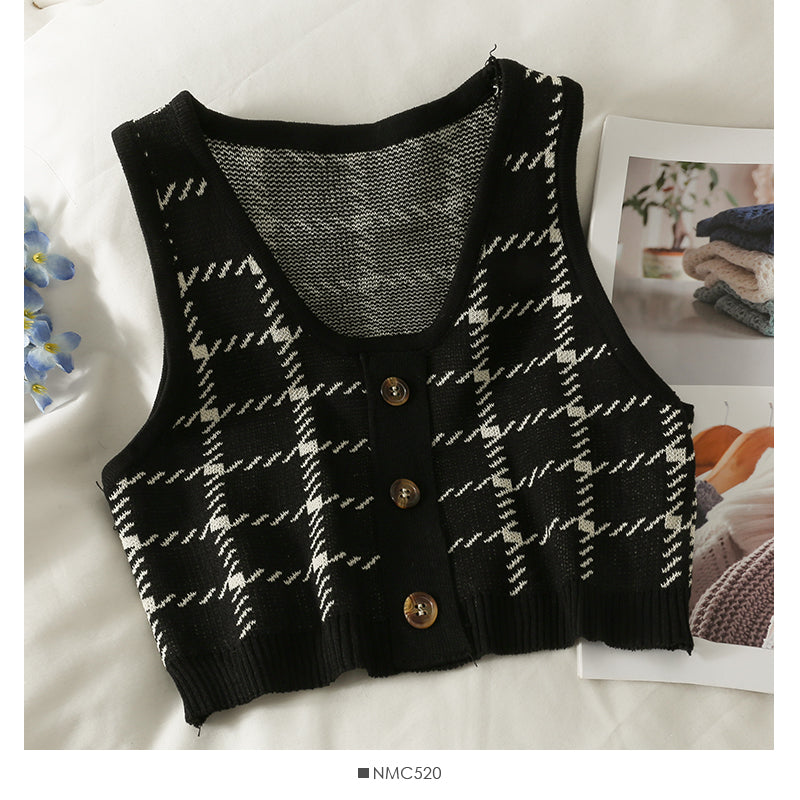 Chemise à manches longues en maille fine avec gilet court à bretelles 1929