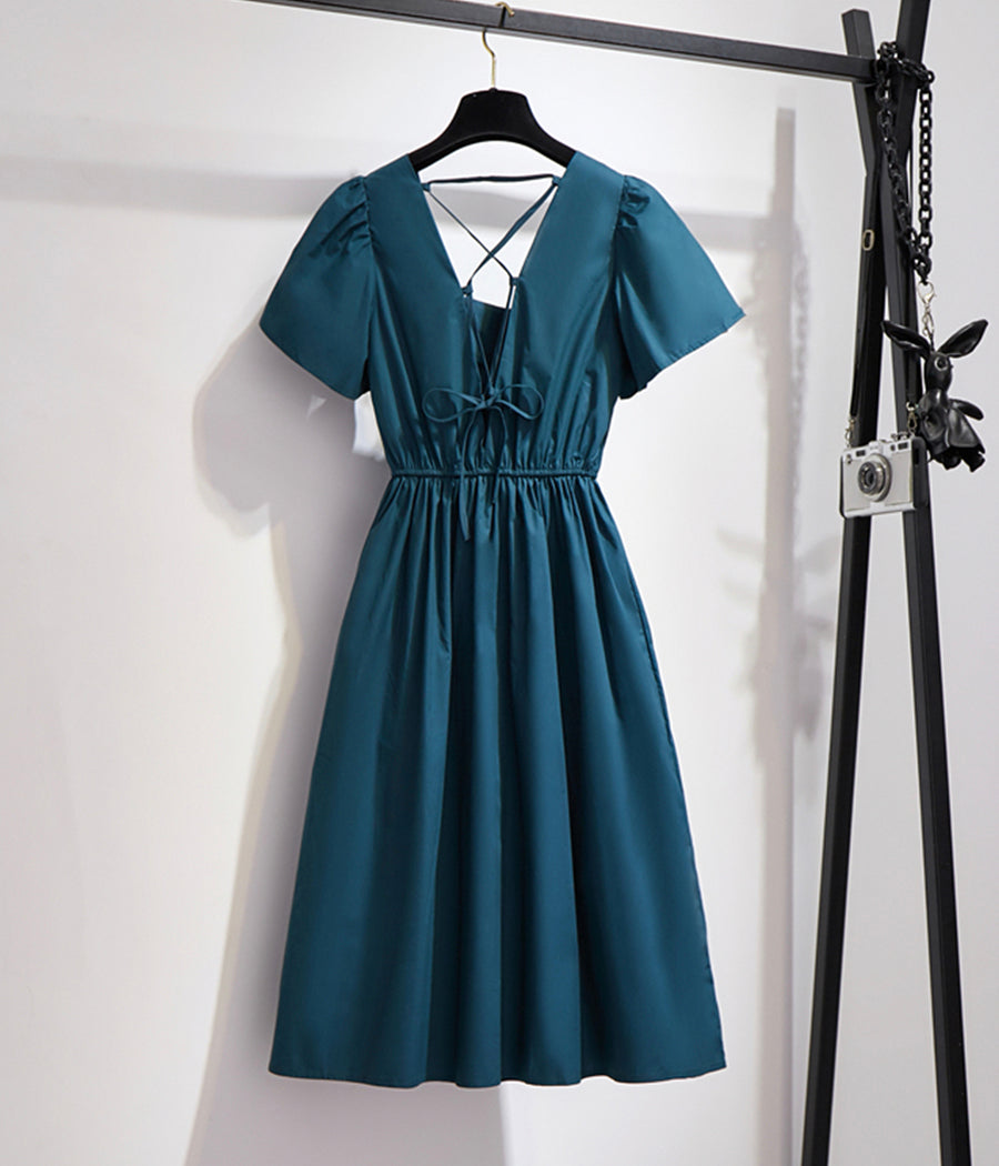 A line cross strap summer dress women's dress 1325