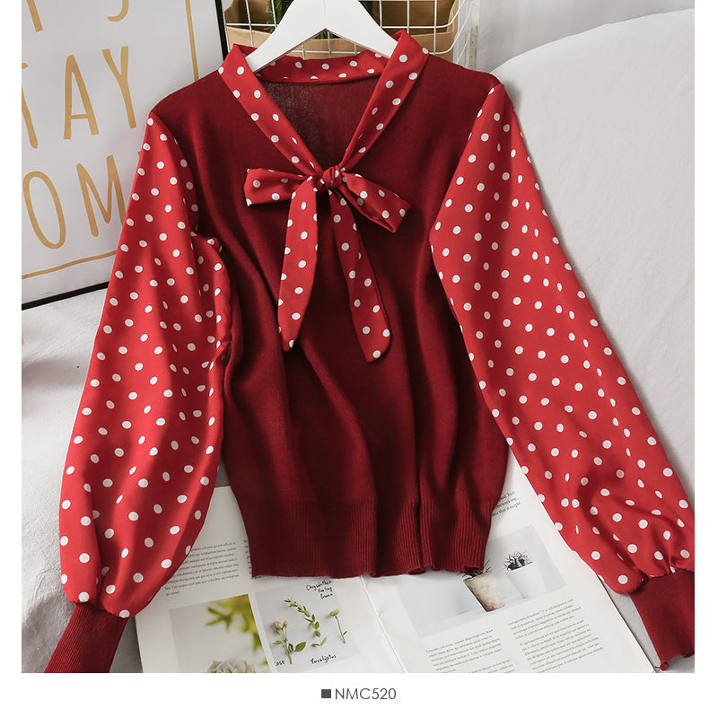 Han Fan lace up stand neck slim bottomed sweater 1906