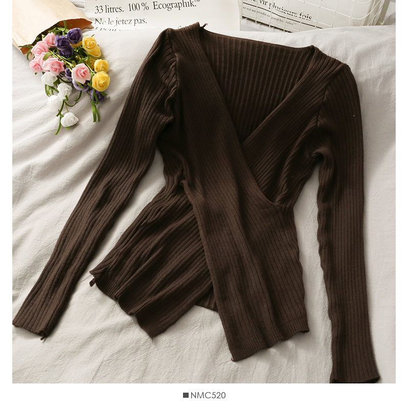 Korean design, tight and thin, split sweater, female 1895