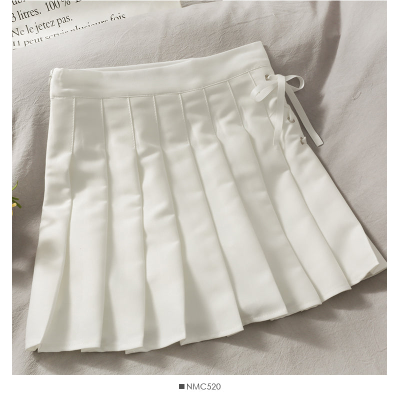 Kurzer Rock mit hoher Taille und Fliege mit Kordelzug 2499