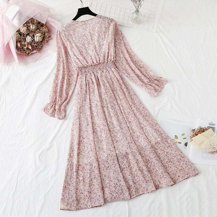 Broken Flower Chiffon French retro backing skirt fairy super fairy series 2418