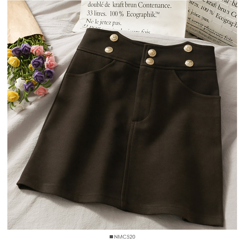 Korean design high waist thin A-line skirt 2673