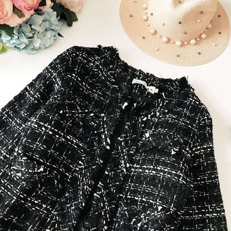 Small fragrant clothes tweed coat women's versatile slim top fashion short 1646