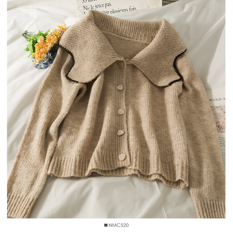 Versatile women's new slim short cardigan sweater 1754