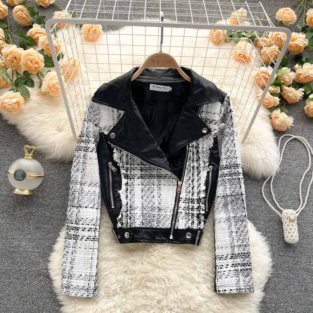 Jacke genähte Lederjacke Jacke 1523