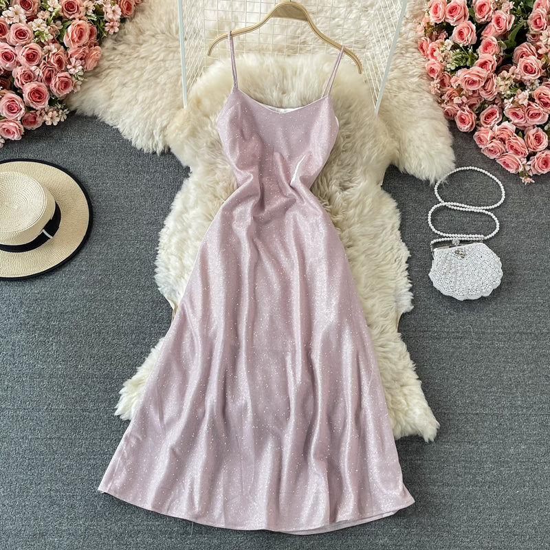 Sexy schmales Strapskleid Sternenkleid 2897